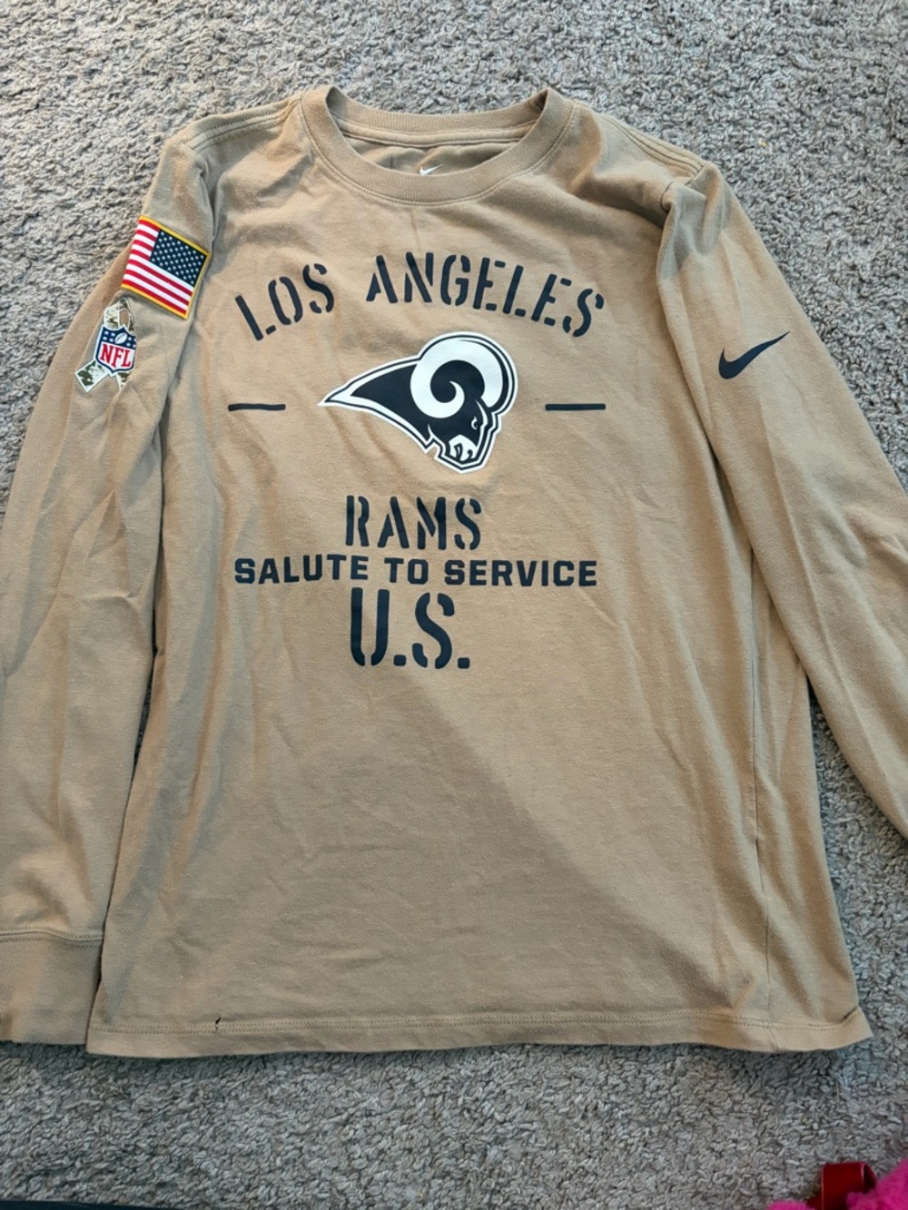 Nike Tan Los Angeles Rams Salute to Service Long Sleeve Shirt